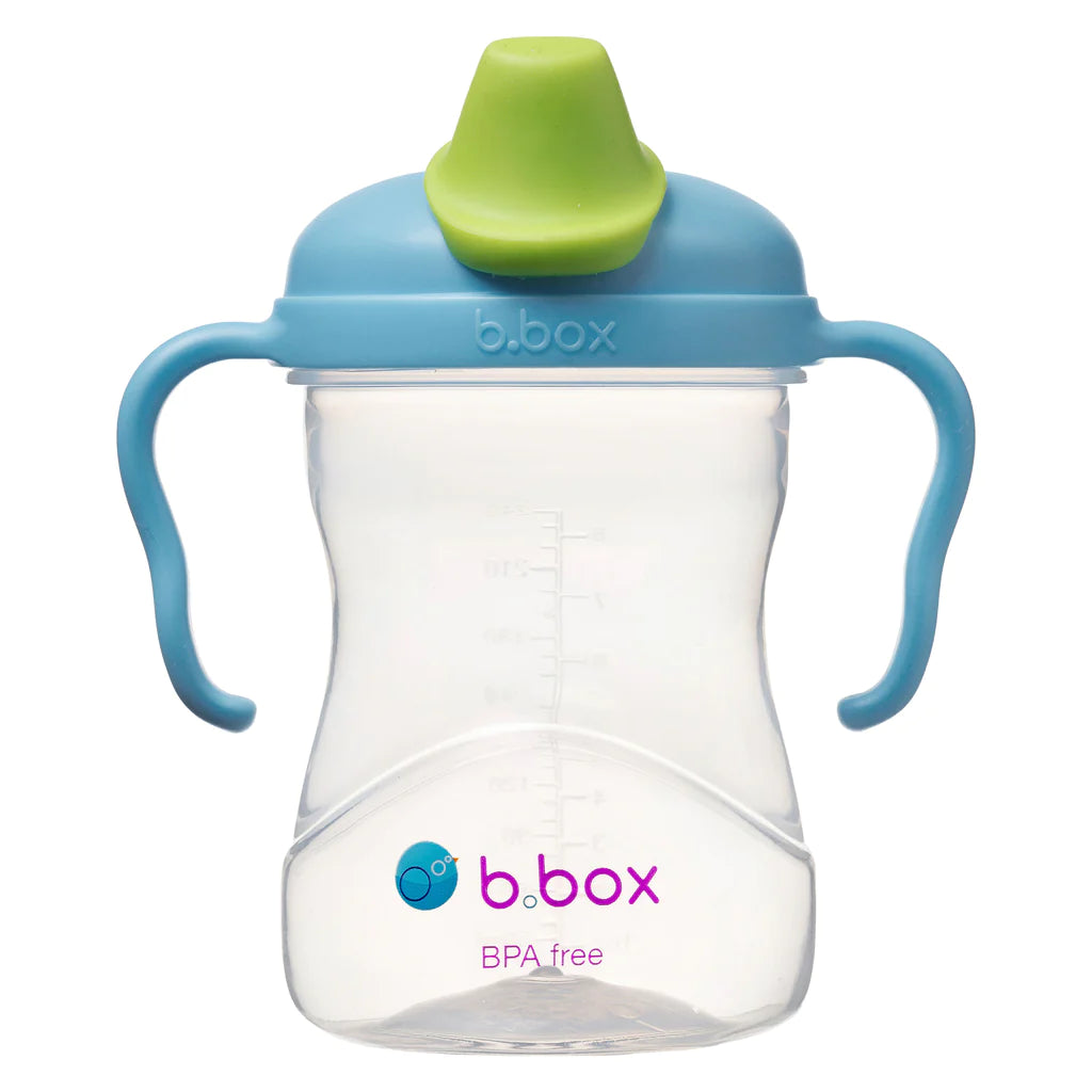 B.BOX Soft Silicone Spout Cup for 4-6 Months Kids - Blueberry Blue Green - 240ml - MINIMEE KIDS