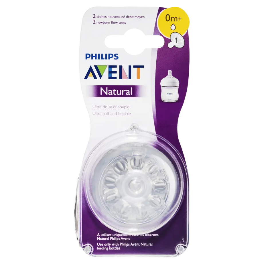 Philips Avent Natural Teat for Newborn 0+ Months - Pack of 2