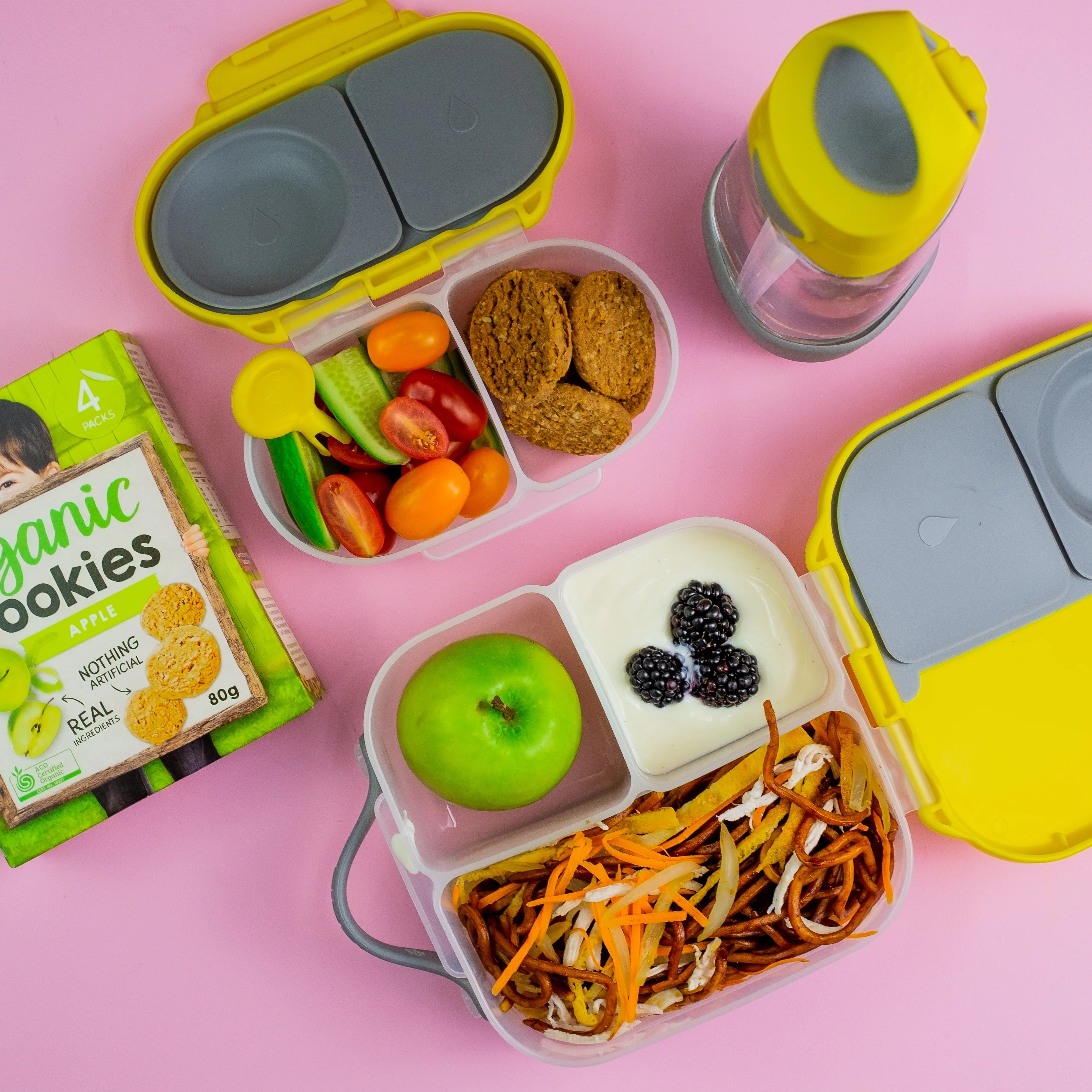 b.box Snackbox Lemon Sherbet Yellow Grey - MINIMEE KIDS