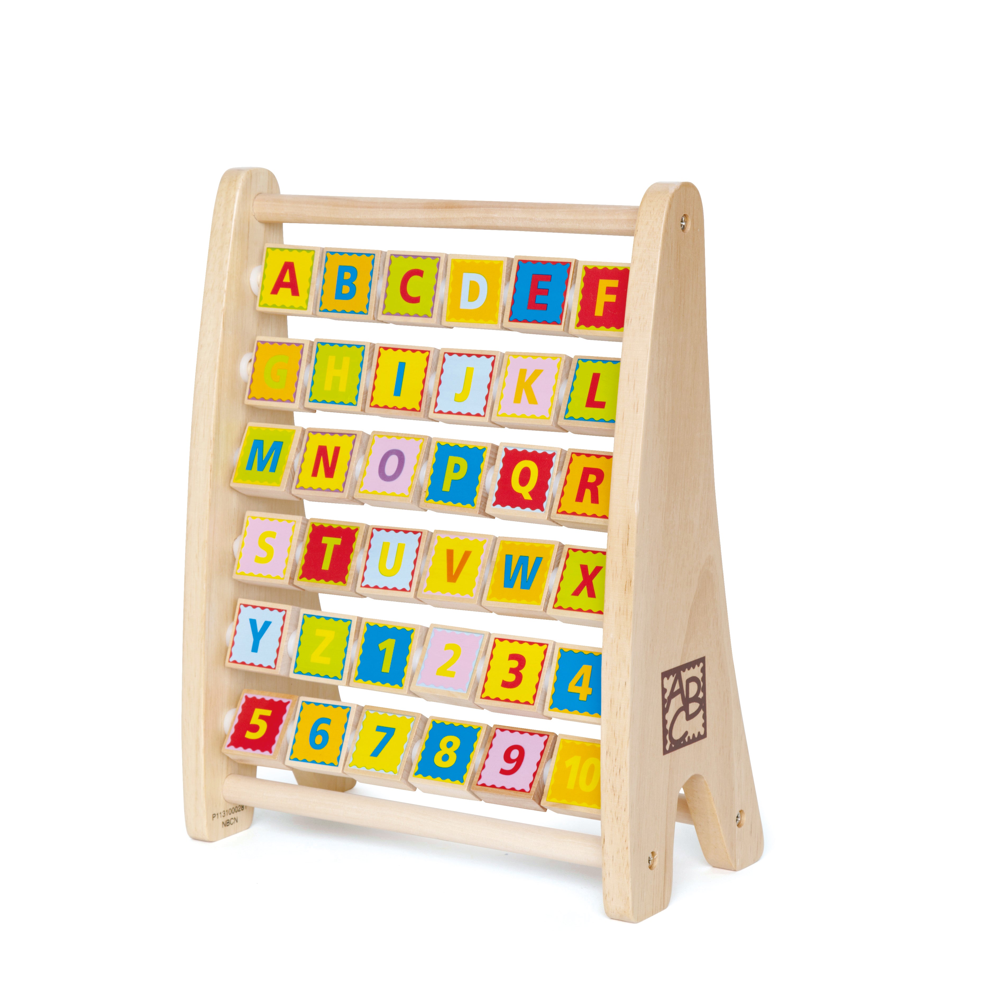 Hape Educational Alphabet Wooden Abacus | E1002 - 36-Piece Double-Sided Toy for Ages 3-6, Promoting Letter Recognition and Motor Skills