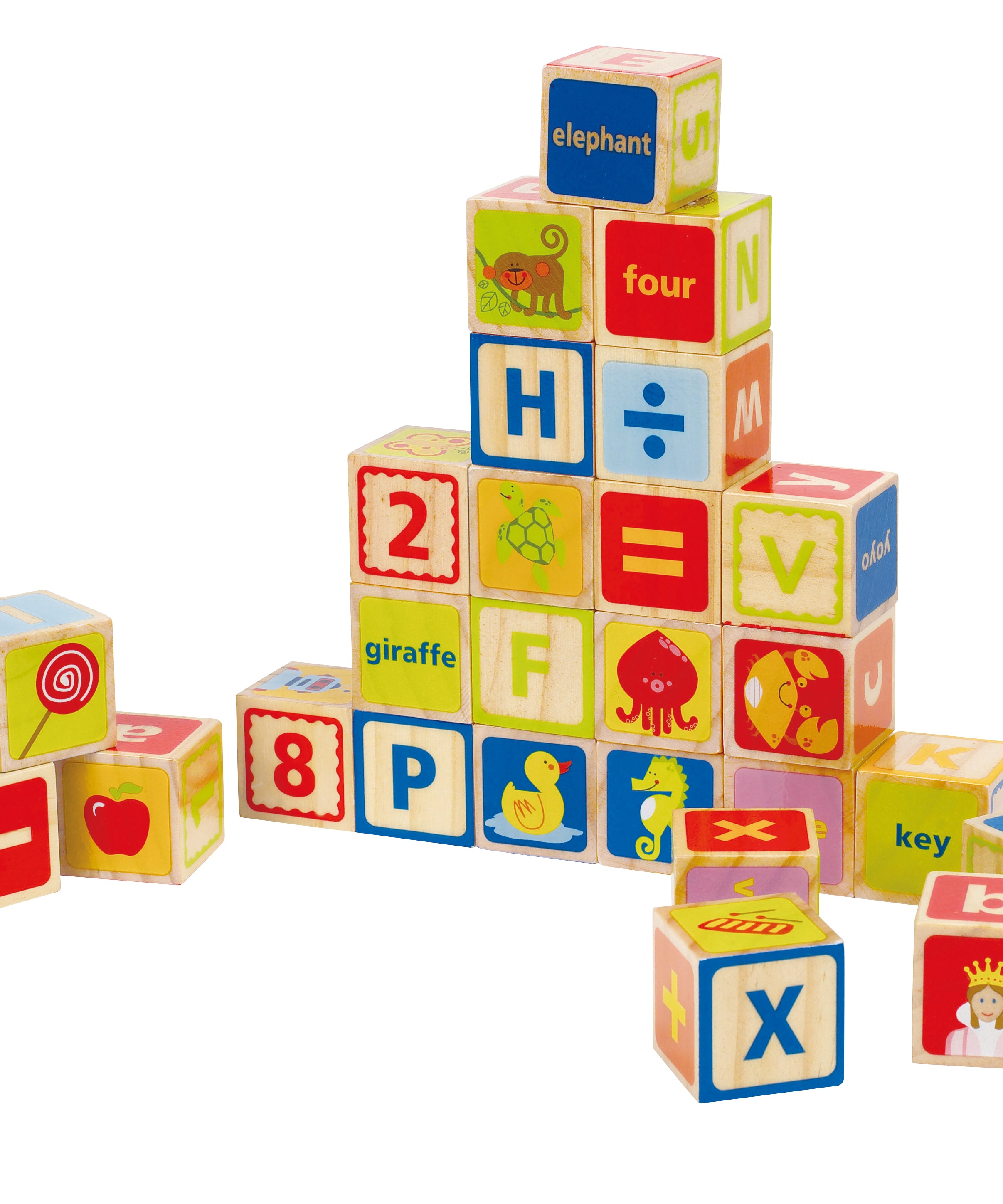 Hape ABC Blocks - 26 Colorful Wooden Letter Blocks for Toddlers Aged 2 Years and Up | E0419