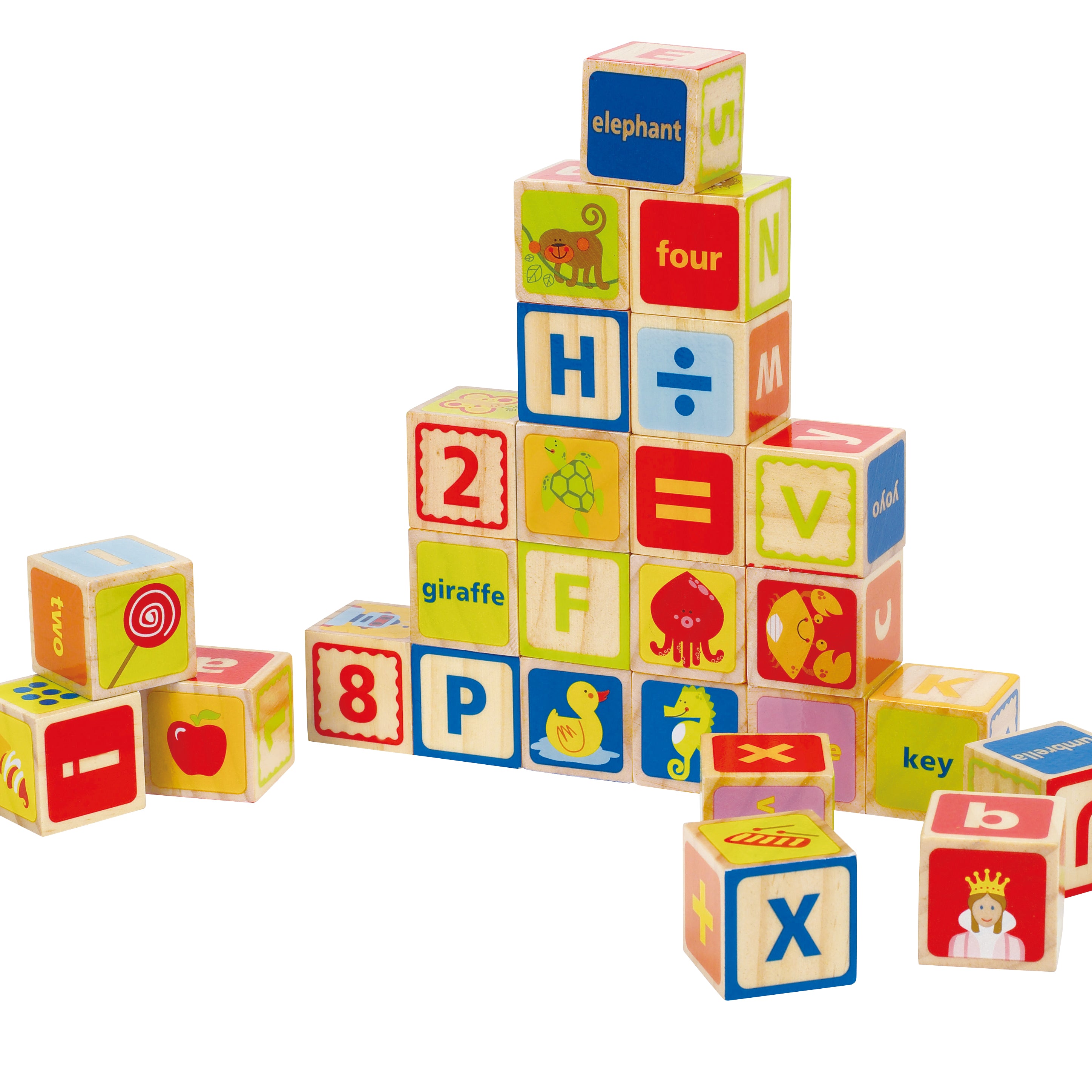 Hape ABC Blocks - 26 Colorful Wooden Letter Blocks for Toddlers Aged 2 Years and Up | E0419