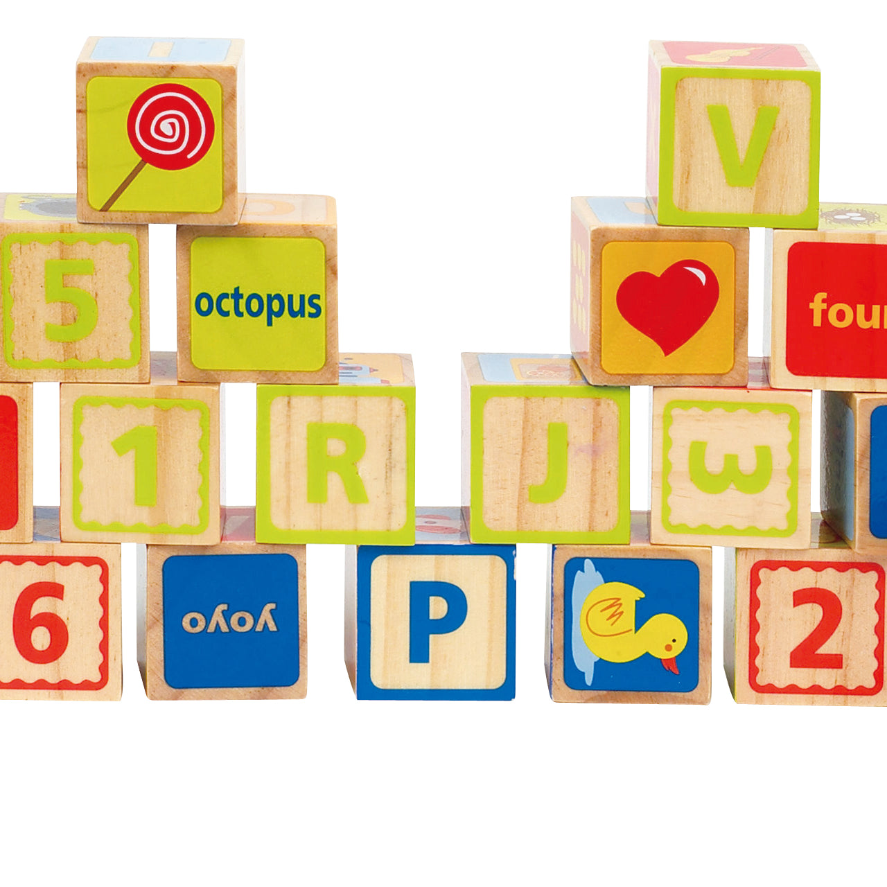 Hape ABC Blocks - 26 Colorful Wooden Letter Blocks for Toddlers Aged 2 Years and Up | E0419