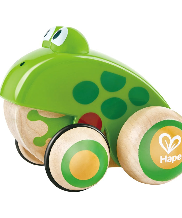 Hape Pull-Along Frog Family – Fun Wooden Toy with Frog Life Cycle for Toddlers to Explore Nature, Movement, and Early Learning