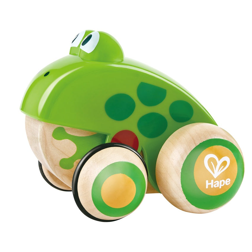 Hape Pull-Along Frog Family – Fun Wooden Toy with Frog Life Cycle for Toddlers to Explore Nature, Movement, and Early Learning