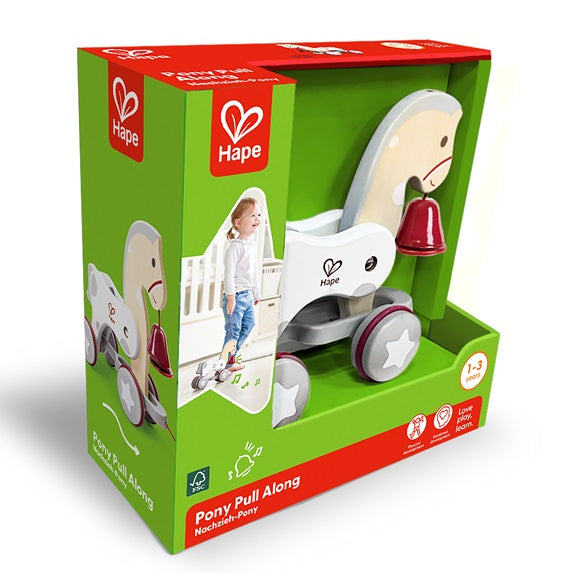 Hape Pony Pull Along Toy E0367 – Encourages Walking, Socializing & Creative Play for Toddlers 1-3 Years