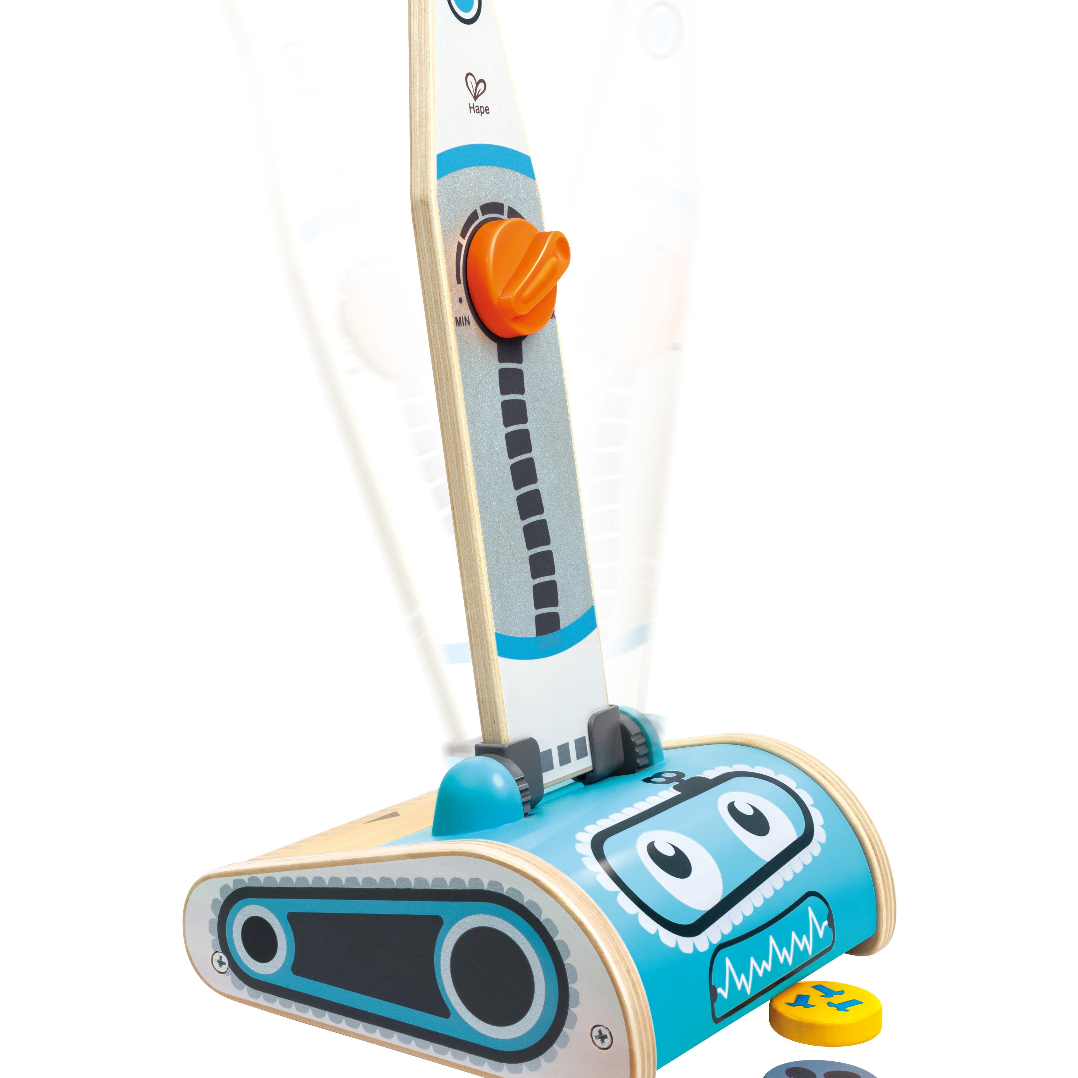 Hape Vacuum Playset for Kids – 7-Piece Robot Face Cleaning Toy | Pretend Play for 2–6 Year Olds | Enhances Motor Skills & Confidence through Tidy Fun