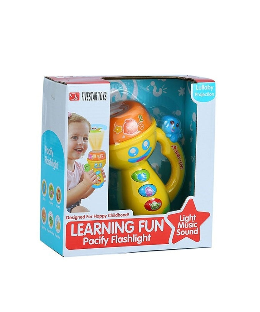 Fivestar Toys Learning Fun Pacify Flashlight | Kids Musical Flashlight Toys with Night Light Projector for Toddlers 12-18 Months - MINIMEE KIDS
