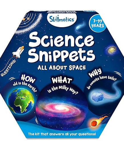 Skillmatics Science Snippets Space Kit - STEM Learning Resource & Educational Toys for Boys & Girls, 70+ Double-Sided Interactive Cards, Gifts for Ages 7, 8, 9 & Up - MINIMEE KIDS