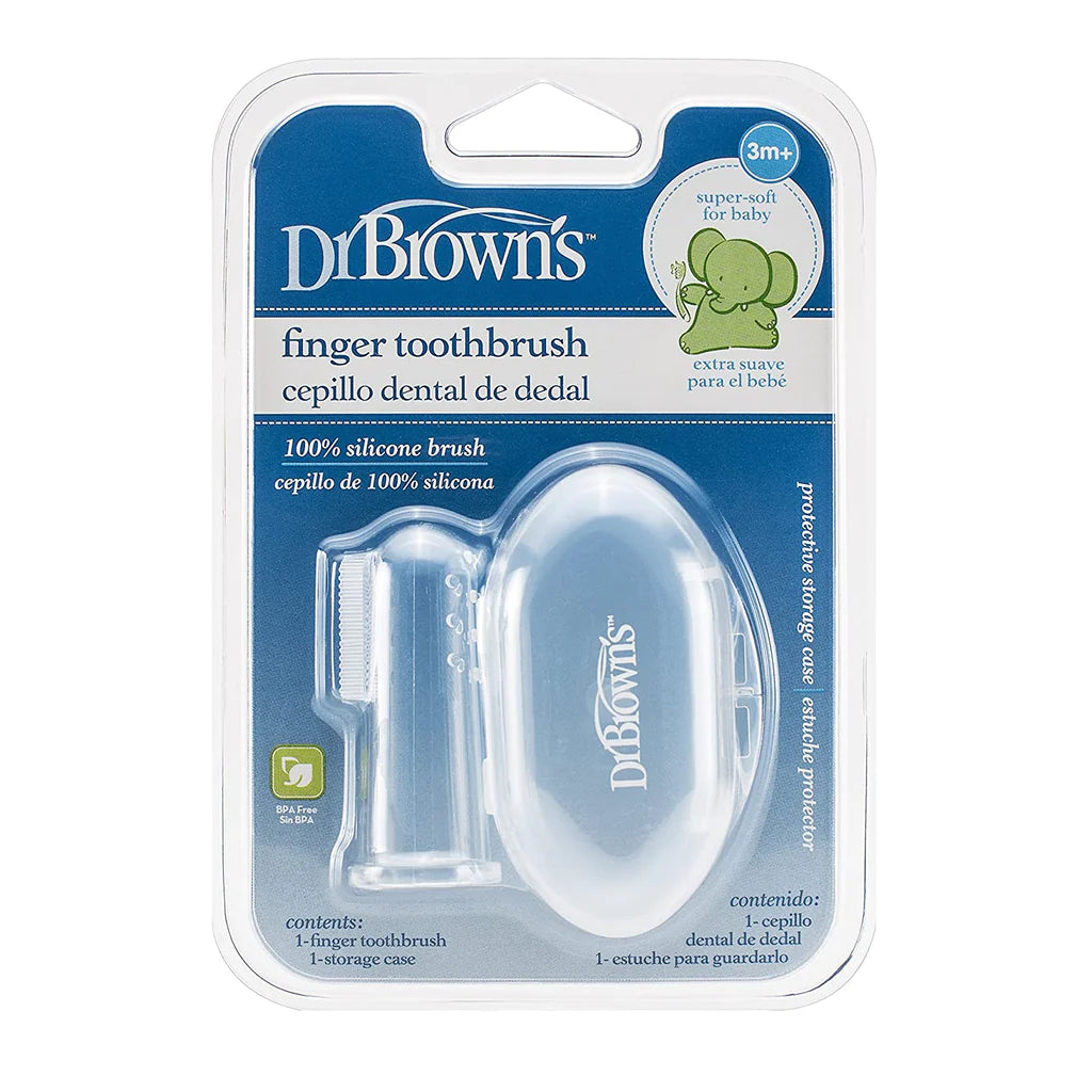 DR. BROWN'S SILICONE FINGER TOOTHBRUSH WITH CASE - MINIMEE KIDS