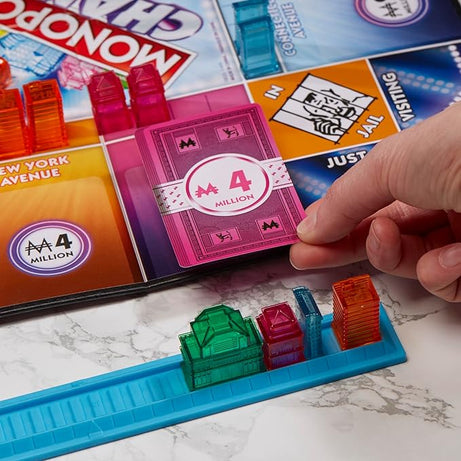 Monopoly Chance Board Game for Adults and Kids | Fast-Paced Family & Party Board Game | Ages 8+ | 2-4 Players | Birthday Gift for Kids & Families