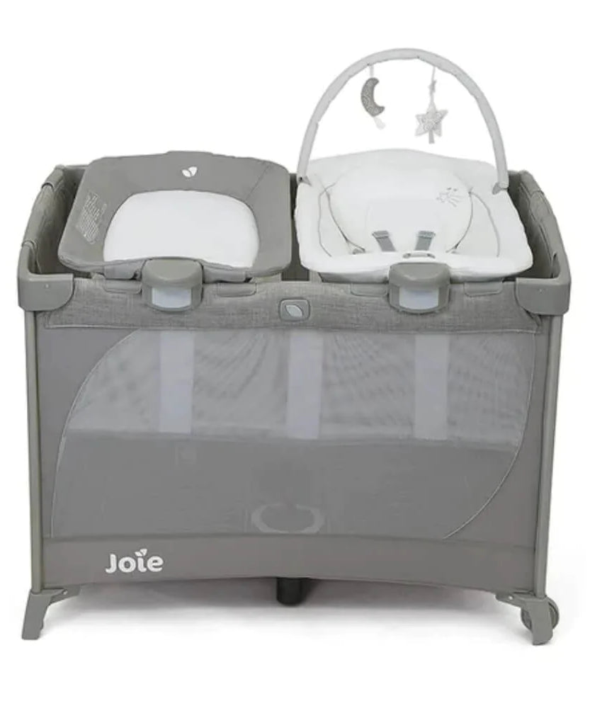 Joie Commuter Change & Bounce Travel Cot with Changer & Snoozing Seat | Play Yard - Starry Night - MINIMEE KIDS