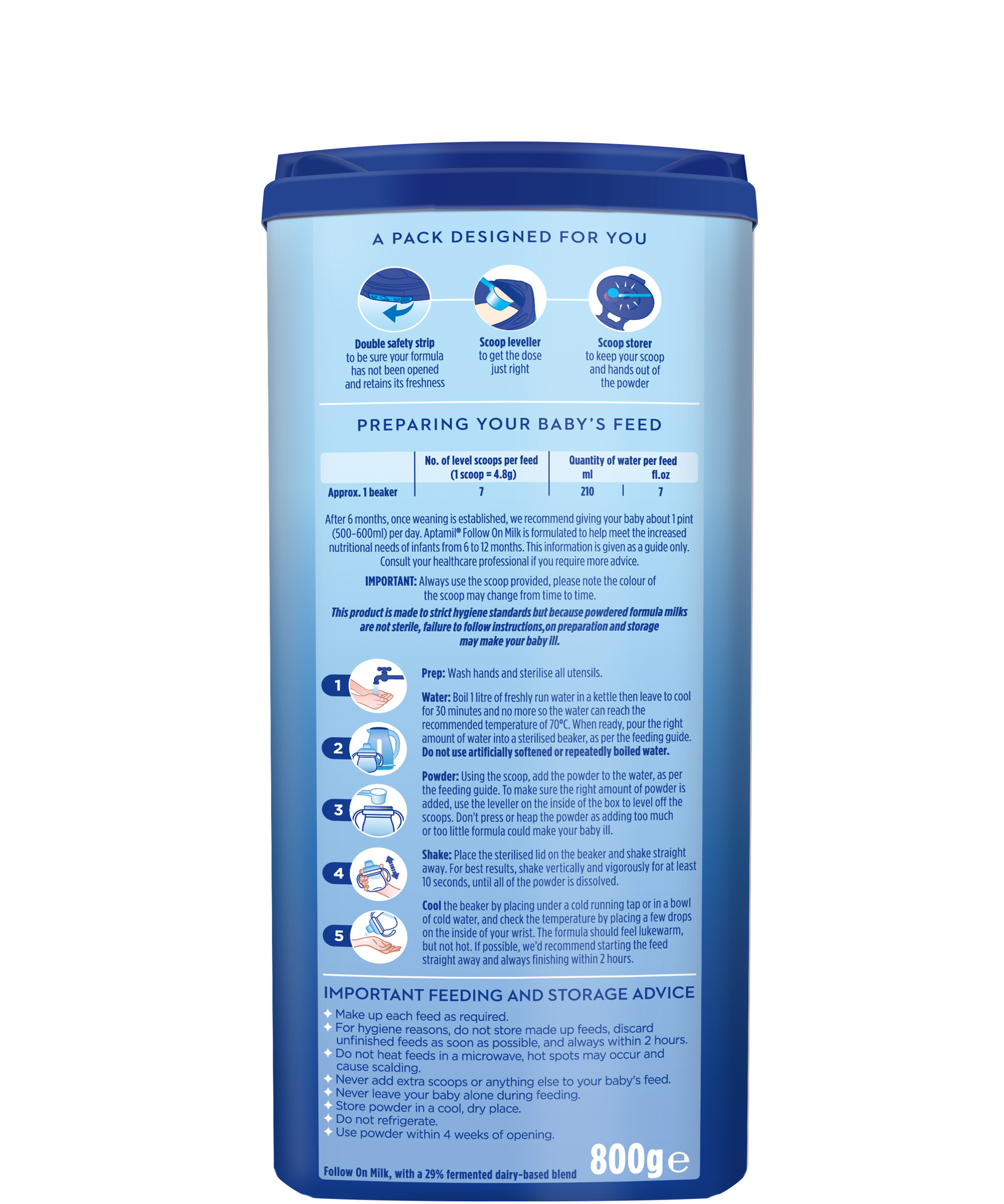 Aptamil Follow-On Milk Stage 2 (6-12 Months) | 800g | Made in EU Ireland | Advanced Nutrition for Growing Babies - MINIMEE KIDS