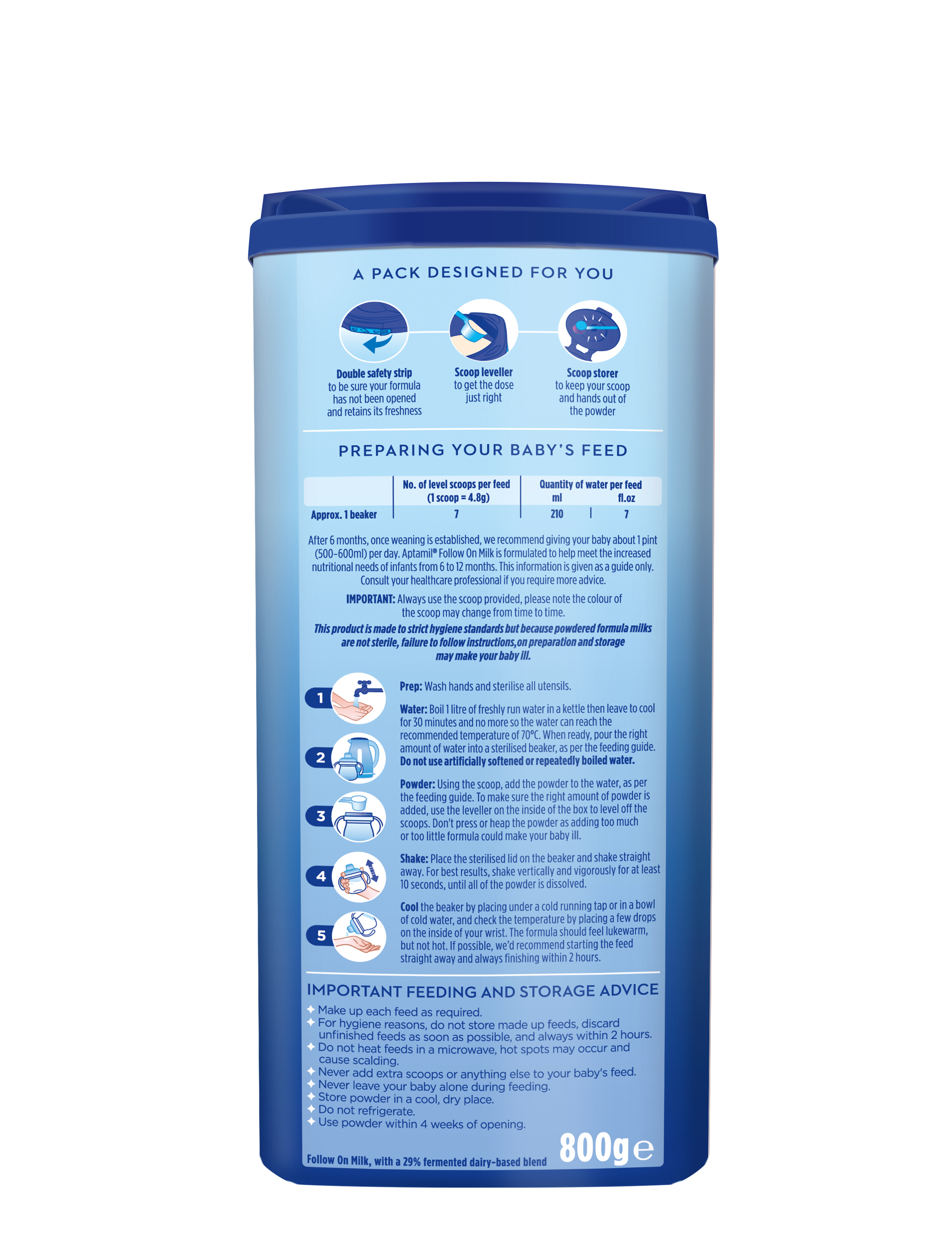 Aptamil Follow-On Milk Stage 2 (6-12 Months) | 800g | Made in EU Ireland | Advanced Nutrition for Growing Babies - MINIMEE KIDS