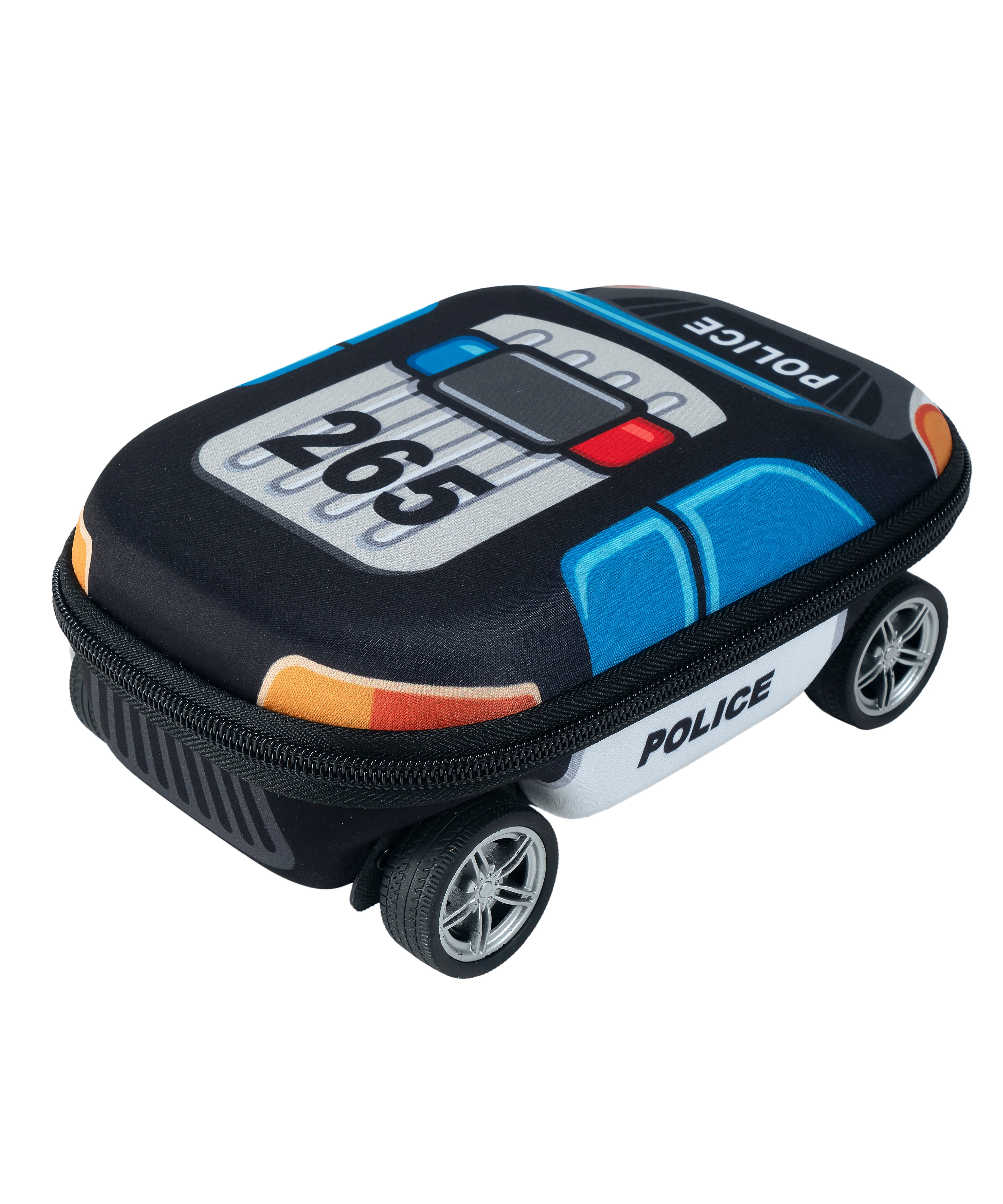 ZIPIT 3D Car Pencil Case for Kids – Molded Hardtop Storage Box & Organizer with Zipper Closure, Large Capacity School Supply Box for Boys & Girls (Fire Truck Rescue / Police Car)
