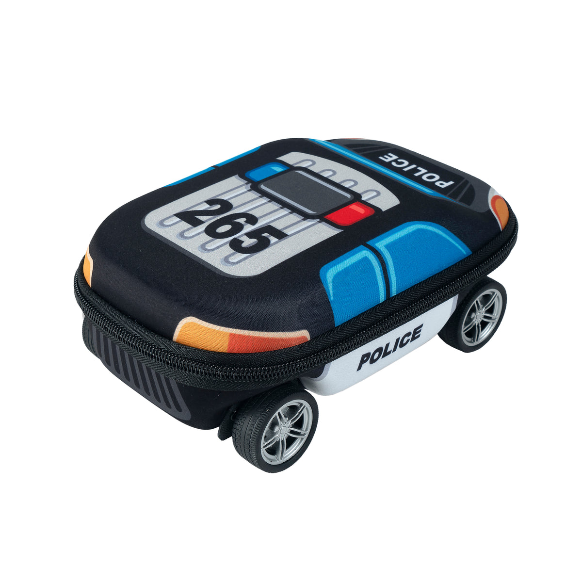 ZIPIT 3D Car Pencil Case for Kids – Molded Hardtop Storage Box & Organizer with Zipper Closure, Large Capacity School Supply Box for Boys & Girls (Fire Truck Rescue / Police Car)