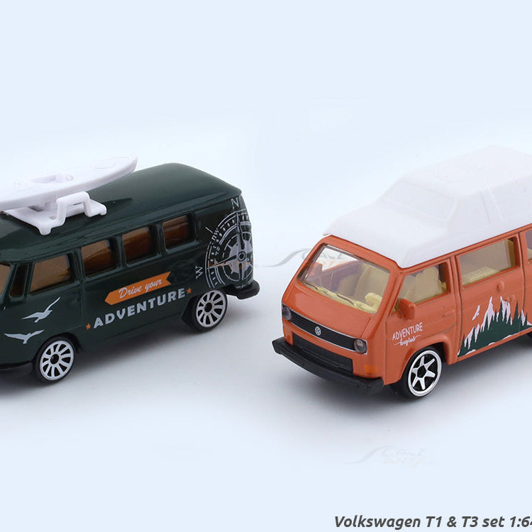 Majorette Volkswagen The Originals 2-Vehicle Gift Pack (3 Assorted Sets) | Officially Licensed Die-Cast Cars with Accessories & Sticker Sheet, for Kids & Collectors Aged 3+
