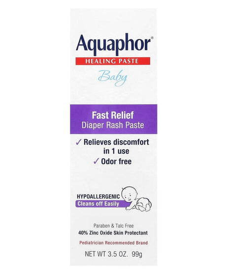 Aquaphor Baby Healing Paste with 40% Zinc Oxide (99g) | Maximum Strength Fast Relief Diaper Rash Paste | Pediatrician Recommended & Paraben-Free | Made in Mexico - US Sourced