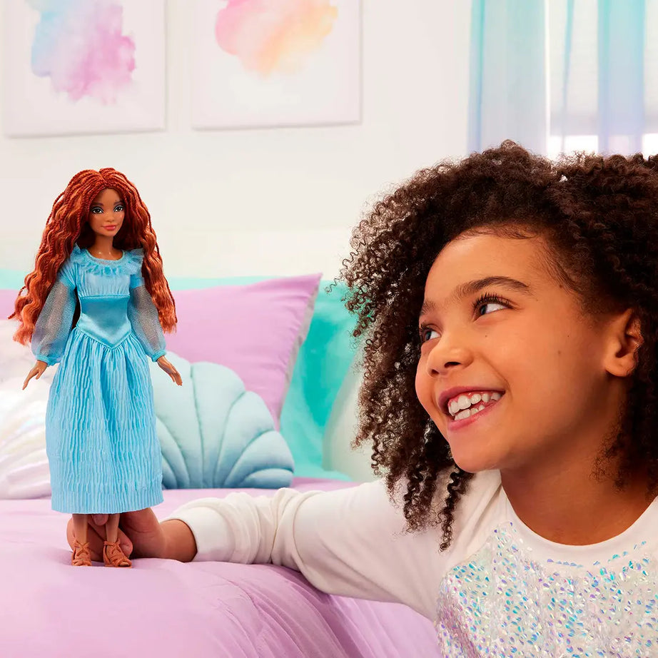 Disney The Little Mermaid Ariel on Land Doll – Poseable with Removable Dress, Shoes & Long Red Hair for Styling Fun – Perfect Gift for Ages 3 and Up