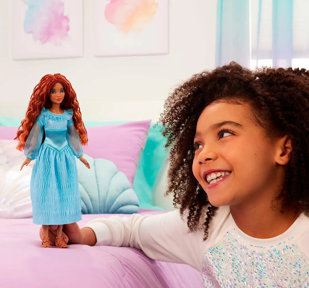 Disney The Little Mermaid Ariel on Land Doll – Poseable with Removable Dress, Shoes & Long Red Hair for Styling Fun – Perfect Gift for Ages 3 and Up