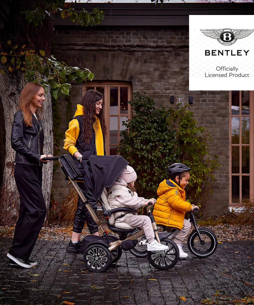 Bentley Mulliner 6-in-1 Convertible Baby Tricycle and Stroller – Luxury Baby Ride with Multiple Modes and Premium Design - MINIMEE KIDS