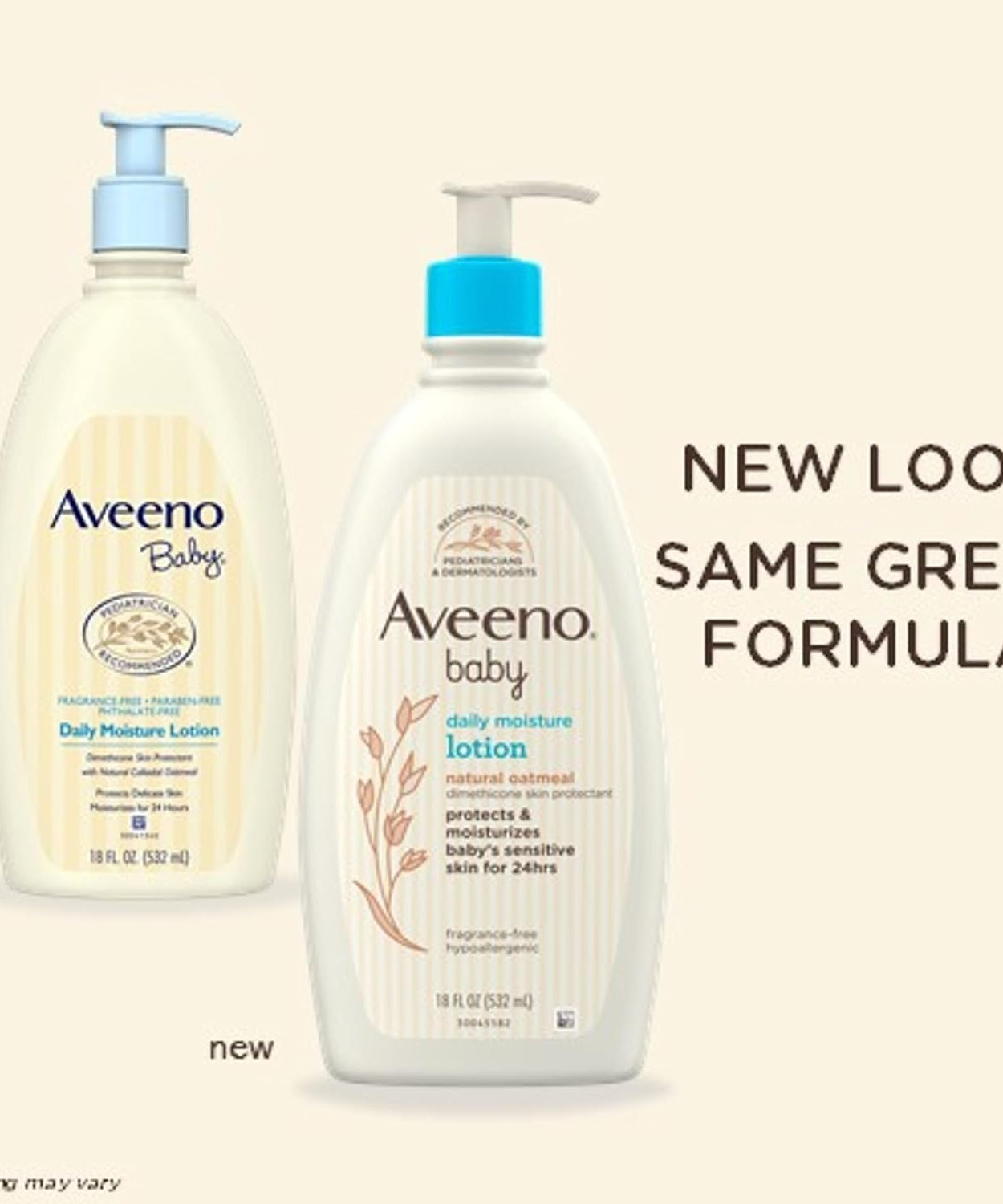 Aveeno Baby Daily Moisture Lotion with Natural Oat Flour (532ml) | 24-Hour Hydration for Newborns & Sensitive Skin | Pediatrician Recommended, Fragrance-Free & Non-Greasy | Made in Canada