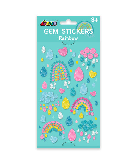 Avenir Gem Stickers for Kids – Self-Adhesive Rhinestone Craft Jewels in Assorted Styles (Flowers, Galaxy, Jewels, Rainbows) – Perfect for Arts & Crafts Projects, Personalization, and Creative Decoration – Ages 3+