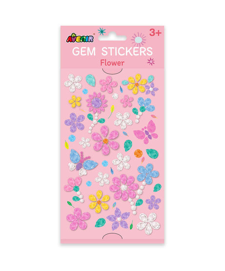 Avenir Gem Stickers for Kids – Self-Adhesive Rhinestone Craft Jewels in Assorted Styles (Flowers, Galaxy, Jewels, Rainbows) – Perfect for Arts & Crafts Projects, Personalization, and Creative Decoration – Ages 3+