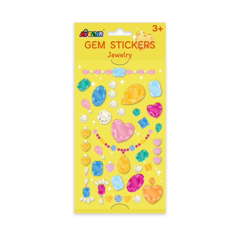 Avenir Gem Stickers for Kids – Self-Adhesive Rhinestone Craft Jewels in Assorted Styles (Flowers, Galaxy, Jewels, Rainbows) – Perfect for Arts & Crafts Projects, Personalization, and Creative Decoration – Ages 3+