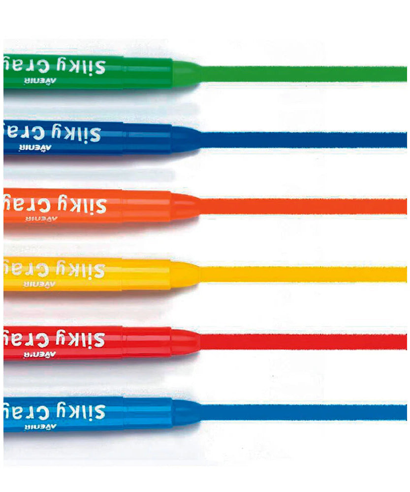Avenir Silky Crayons Art Set - 12 Vibrant Water-Soluble Colors for Kids - 3-in-1 Versatility (Crayon, Pastel & Watercolor) with Lipstick-Style Twist Tubes - Safe & Non-Toxic for Ages 3+