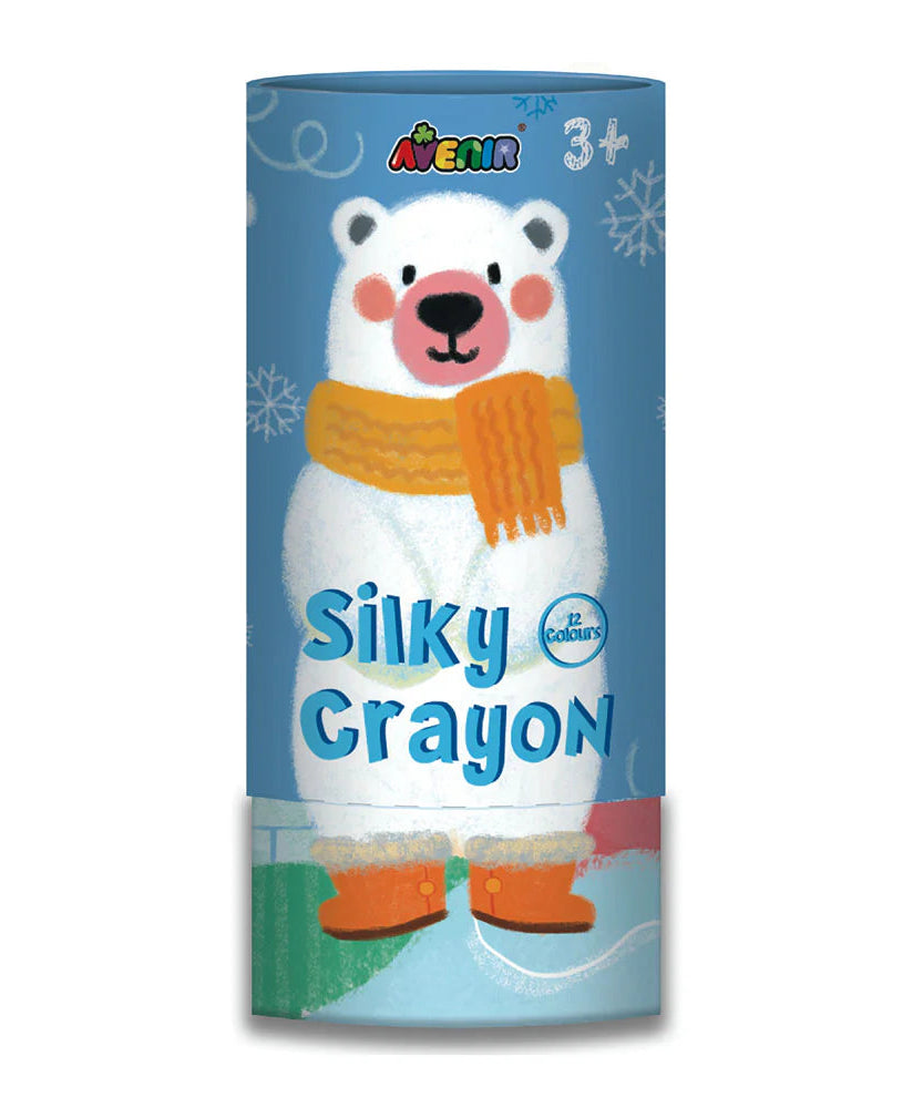 Avenir Silky Crayons Art Set - 12 Vibrant Water-Soluble Colors for Kids - 3-in-1 Versatility (Crayon, Pastel & Watercolor) with Lipstick-Style Twist Tubes - Safe & Non-Toxic for Ages 3+