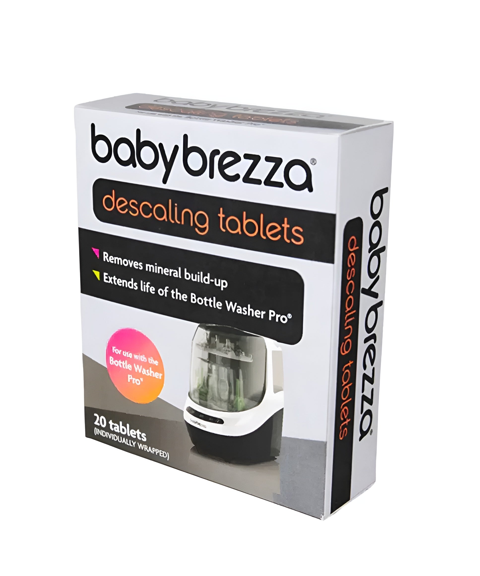 Baby Brezza Descaling Tablets (20-Pack) | Professional Mineral Build-up Remover | Baby-Safe, Non-Toxic & Fragrance-Free | Extends Life of Your Smart Bottle Washer - MINIMEE KIDS