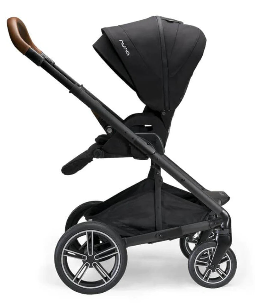 Nuna Mixx Next Baby Stroller - Rear Wheel Free Flex Suspension, Compact Fold Away Axle, Reversible Seat, Pram for 0M+ (Up to 22kg) - Caviar - MINIMEE KIDS