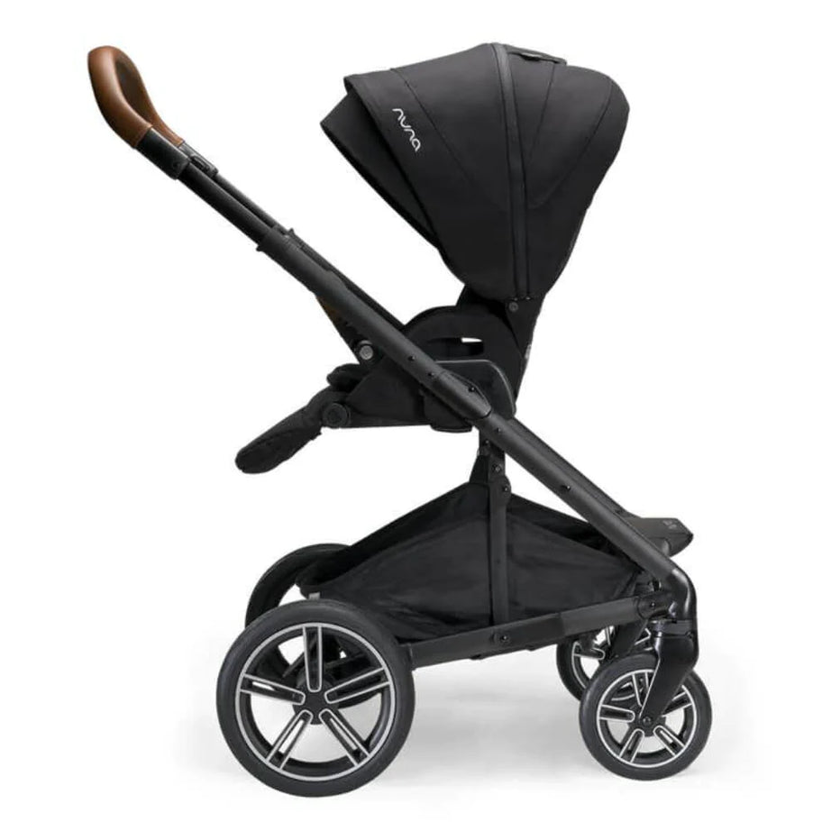 Nuna Mixx Next Baby Stroller - Rear Wheel Free Flex Suspension, Compact Fold Away Axle, Reversible Seat, Pram for 0M+ (Up to 22kg) - Caviar - MINIMEE KIDS