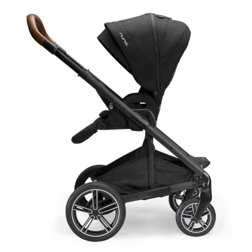 Nuna Mixx Next Baby Stroller - Rear Wheel Free Flex Suspension, Compact Fold Away Axle, Reversible Seat, Pram for 0M+ (Up to 22kg) - Caviar - MINIMEE KIDS