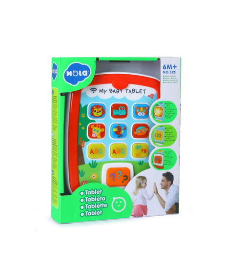 Hola Interactive Learning Tablet Toy for Babies 6 Months+ with Lights, Sounds, Alphabet, Numbers, and Animal Buttons
