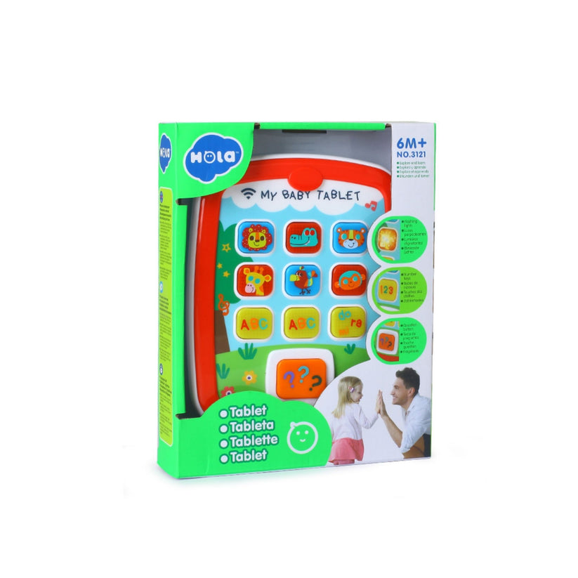 Hola Interactive Learning Tablet Toy for Babies 6 Months+ with Lights, Sounds, Alphabet, Numbers, and Animal Buttons