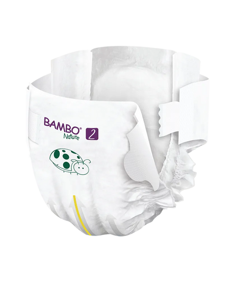 Bambo Nature Diapers Size 2 - Small (3-6 kg, Pack of 30) | Skin-Friendly & Eco-Friendly Diapers for Boys and Girls - MINIMEE KIDS