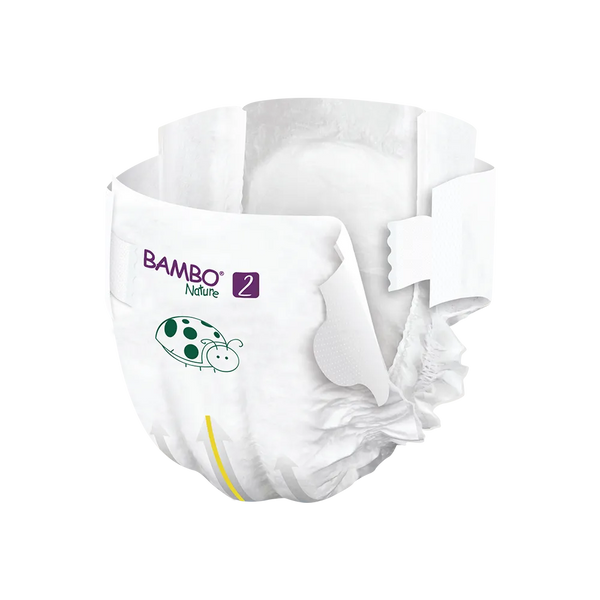 Bambo Nature Diapers Size 2 - Small (3-6 kg, Pack of 30) | Skin-Friendly & Eco-Friendly Diapers for Boys and Girls - MINIMEE KIDS
