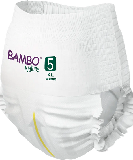 Bambo Nature Pant Style Diapers 5 - XL 11-17 kg Pack of 19 Diapers | Skin-Friendly & Eco-Friendly - MINIMEE KIDS