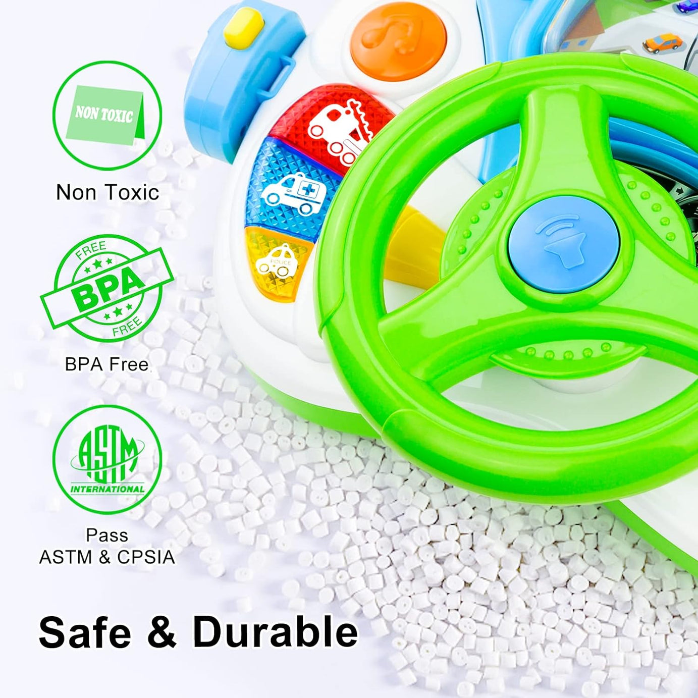 Baoli Dreaming Party Simulated Driver | Steering Wheel Toys with Light & Music for Girls & Boys | Educational Simulation Driving Toy for Ages 1-5 - MINIMEE KIDS