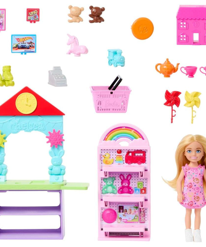 Barbie Chelsea Can Be…™ Toy Store Playset with Blonde Doll, Shop Counter, Display Stand & 15+ Accessories for Imaginative Shopping Play