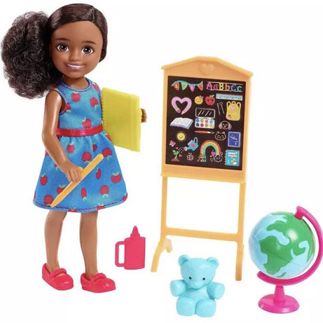 Barbie Chelsea Can Be… Teacher Doll – 6” Career Role Play Toy with Chalkboard, Globe & Accessories – Inspires Educational Fun for Kids 3+ Years