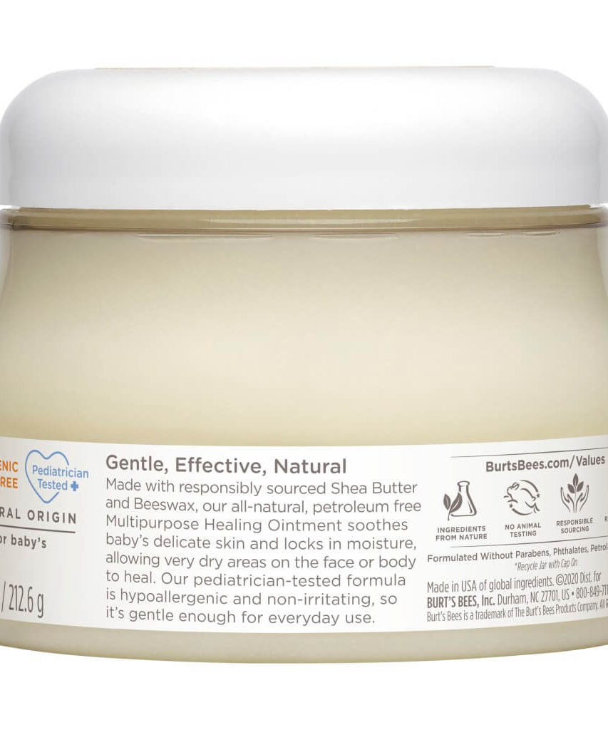 Burt’s Bees Baby Multipurpose Healing Ointment – 100% Natural Petroleum-Free Moisturizer with Shea Butter, Beeswax & Coconut Oil – Gentle Skin Barrier for Dryness & Irritation – Made in USA – 212.6g