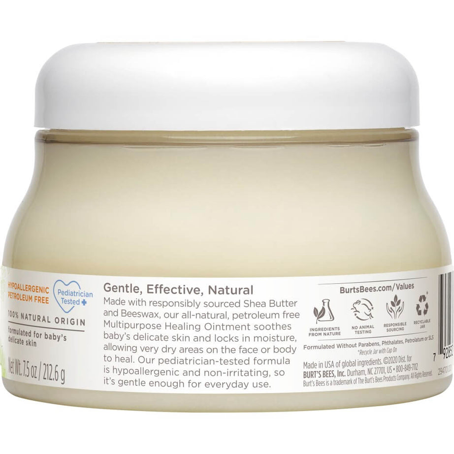 Burt’s Bees Baby Multipurpose Healing Ointment – 100% Natural Petroleum-Free Moisturizer with Shea Butter, Beeswax & Coconut Oil – Gentle Skin Barrier for Dryness & Irritation – Made in USA – 212.6g