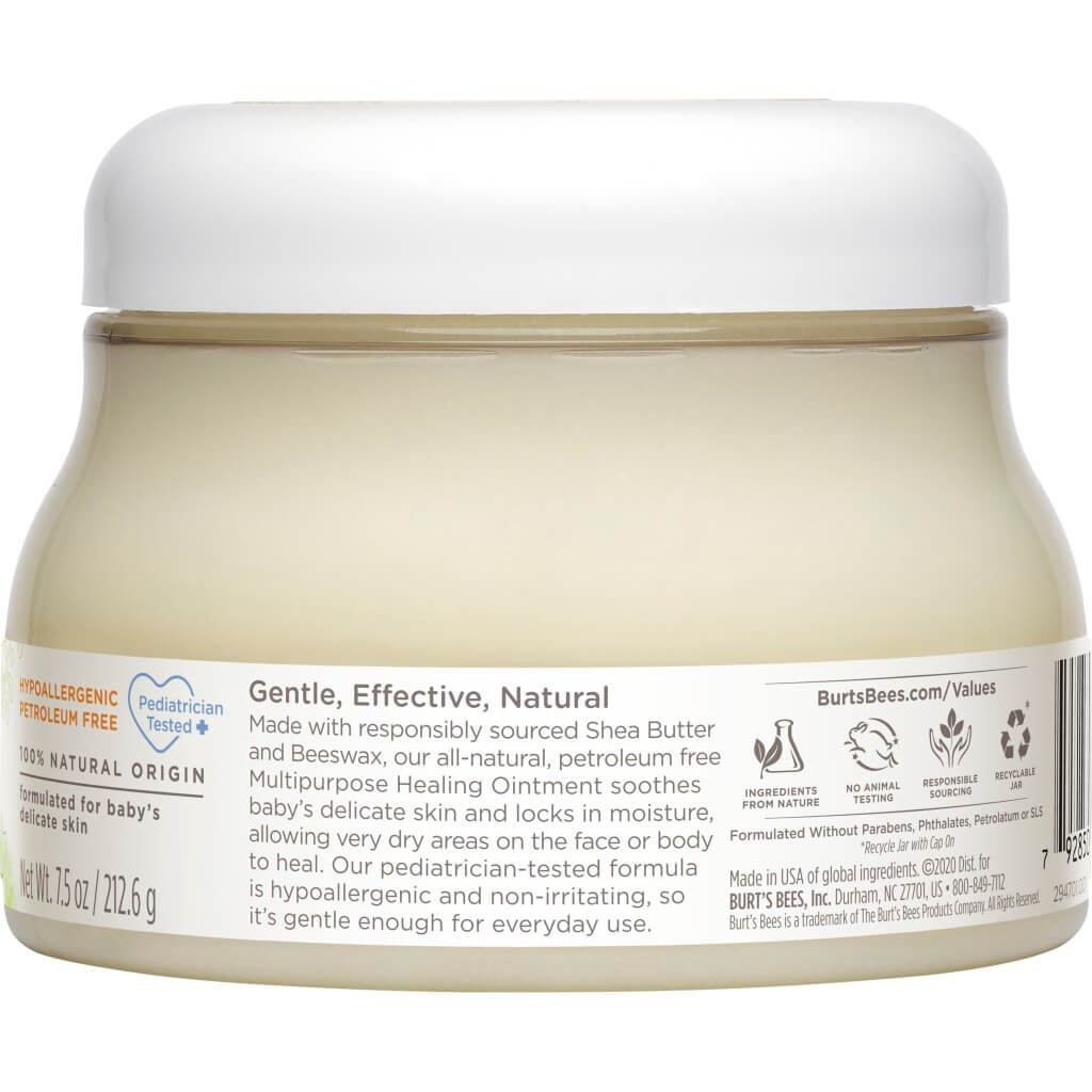 Burt’s Bees Baby Multipurpose Healing Ointment – 100% Natural Petroleum-Free Moisturizer with Shea Butter, Beeswax & Coconut Oil – Gentle Skin Barrier for Dryness & Irritation – Made in USA – 212.6g