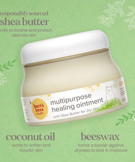 Burt’s Bees Baby Multipurpose Healing Ointment – 100% Natural Petroleum-Free Moisturizer with Shea Butter, Beeswax & Coconut Oil – Gentle Skin Barrier for Dryness & Irritation – Made in USA – 212.6g