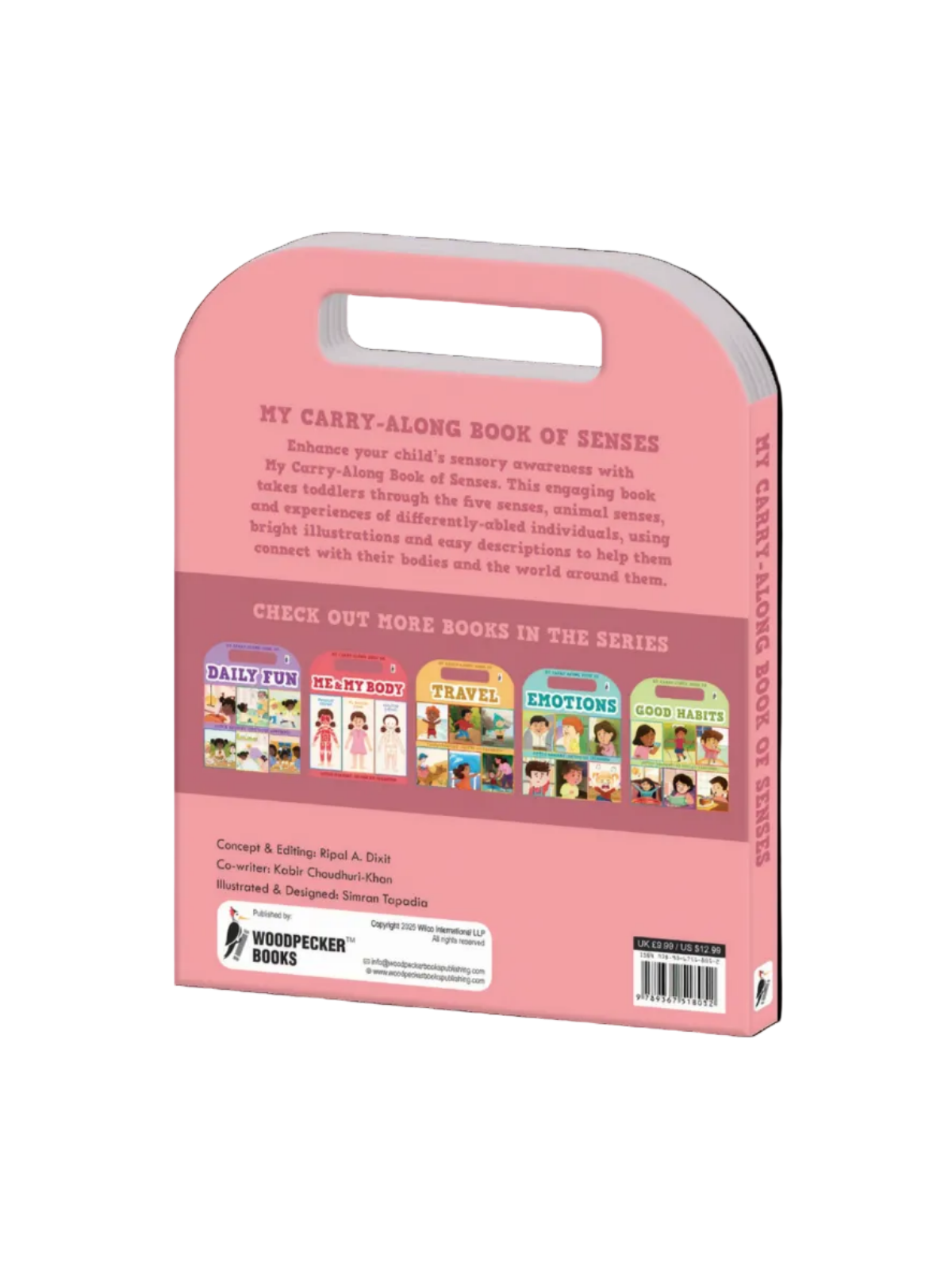 My Carry-Along Book of Senses – Interactive Toddler Board Book with Built-In Handle for Sensory Awareness, Five Senses Early Learning, and On-The-Go Discovery