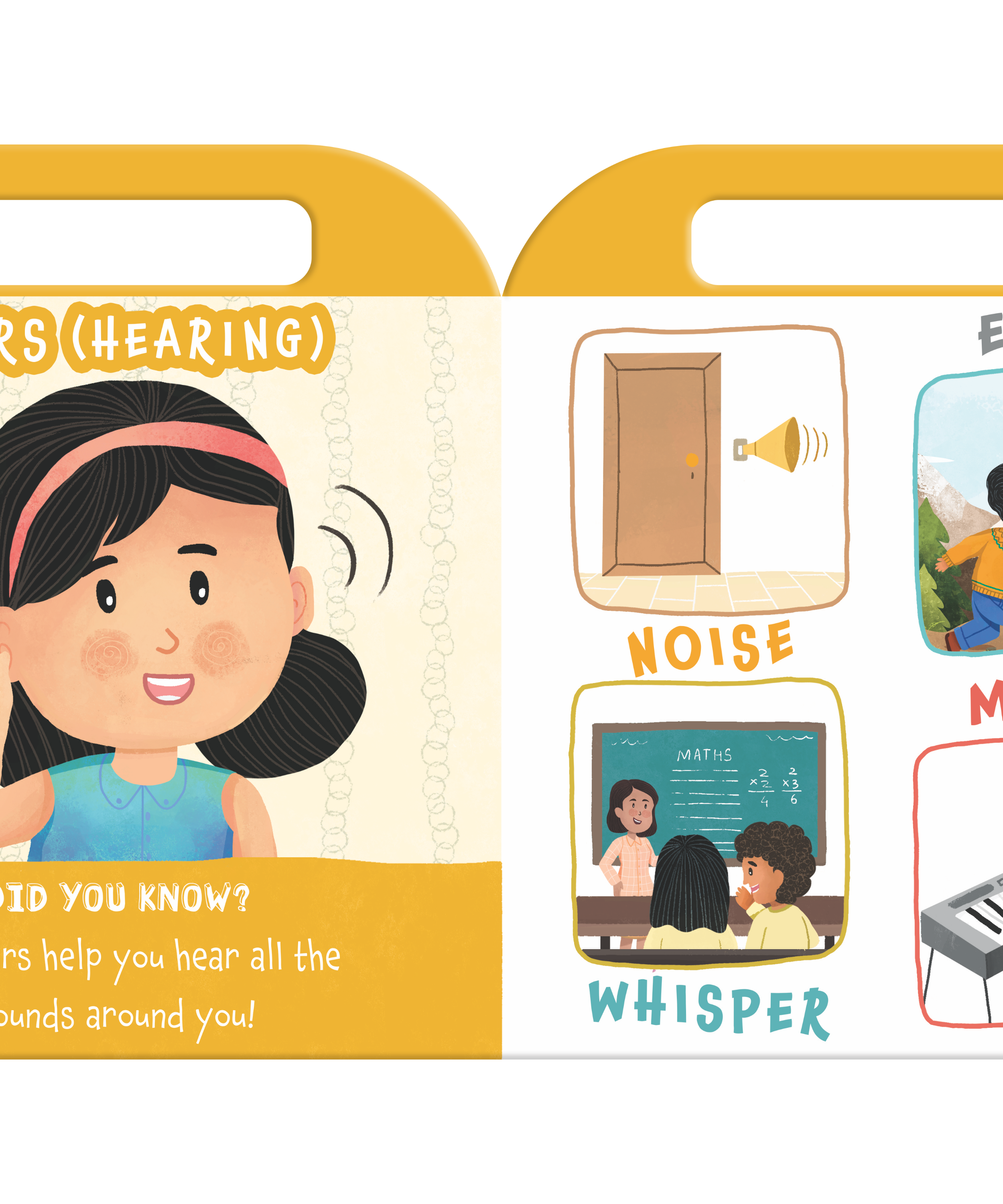My Carry-Along Book of Senses – Interactive Toddler Board Book with Built-In Handle for Sensory Awareness, Five Senses Early Learning, and On-The-Go Discovery