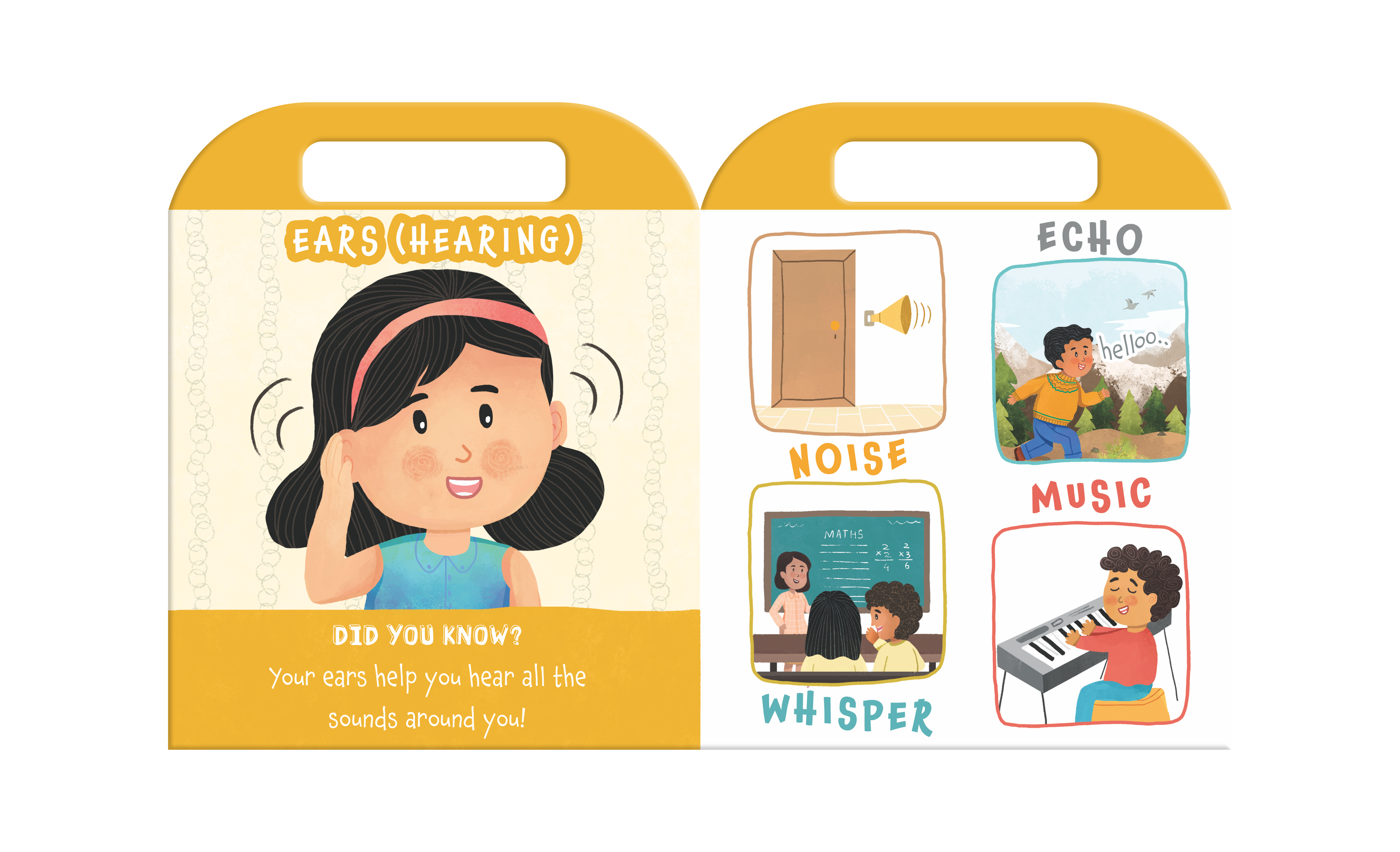 My Carry-Along Book of Senses – Interactive Toddler Board Book with Built-In Handle for Sensory Awareness, Five Senses Early Learning, and On-The-Go Discovery